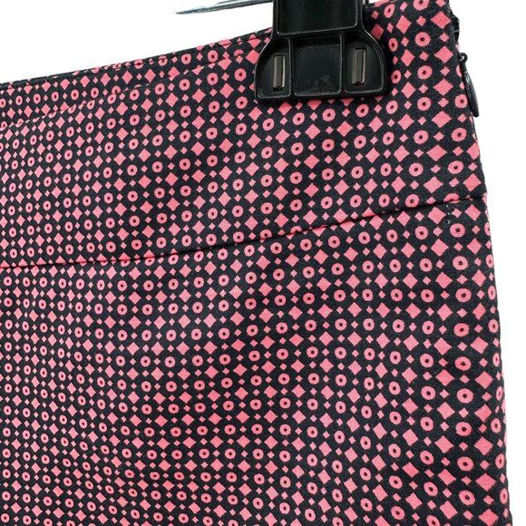 LOFT Marisa Pants 2 Blue Pink Geometric Print Slim Ankle Stretch Career - Picture 5 of 8